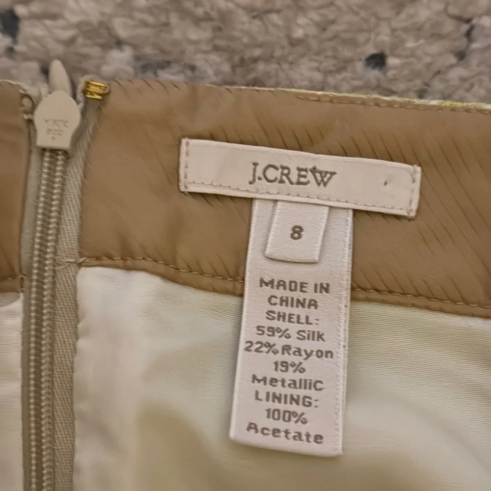 J. Crew Gold and Green Mini Skirt McBling - Size 8 - Picture 4 of 5